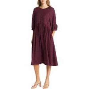Nordstrom Puff Sleeve Midi Dress